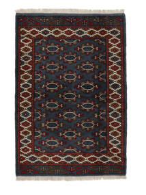  Turkaman Szőnyeg 105X150 Perzsa Gyapjúszőnyeg Fekete Kicsi Carpetvista