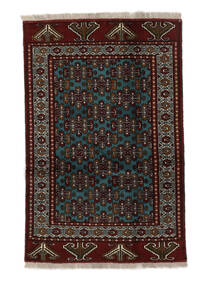  Turkaman Szőnyeg 98X149 Perzsa Gyapjúszőnyeg Fekete Kicsi Carpetvista