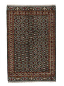 Turkaman Vloerkleed 161X243 Zwart/Bruin Wol, Perzië/Iran Carpetvista