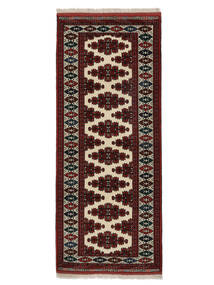 絨毯 トルクメン 85X200 廊下 カーペット ブラック/ベージュ (ウール, ペルシャ/イラン)