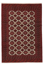 208X292 Turkaman Rug Oriental Black/Dark Red (Wool, Persia/Iran) Carpetvista