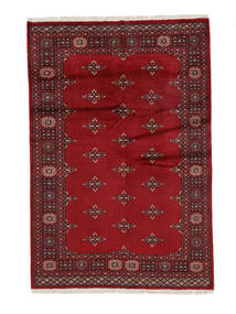 絨毯 パキスタン ブハラ 2Ply 138X203 ダークレッド/ブラック (ウール, パキスタン)