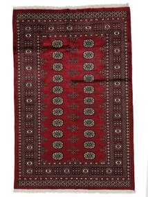 絨毯 オリエンタル パキスタン ブハラ 2Ply 135X203 ブラック/ダークレッド (ウール, パキスタン)