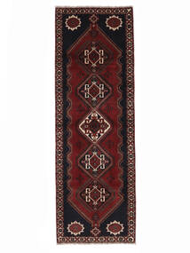 Koberec Perský Ghashghai 102X303 Běhoun Černá/Tmavě Červená (Vlna, Persie/Írán)