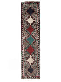 絨毯 カシュガイ 80X321 廊下 カーペット ブラック/ダークレッド (ウール, ペルシャ/イラン)