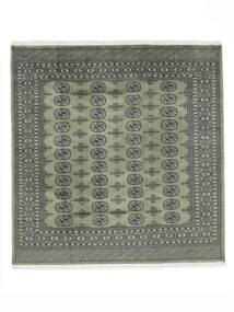 191X197 絨毯 オリエンタル パキスタン ブハラ 2Ply 正方形 グリーン/ブラック (ウール, パキスタン) Carpetvista