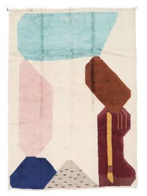 254X357 絨毯 Berber Moroccan - Mid Atlas モダン ベージュ/ダークレッド 大きな (ウール, モロッコ) Carpetvista