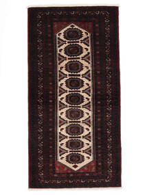 絨毯 バルーチ 106X208 ブラック/茶色 (ウール, ペルシャ/イラン)