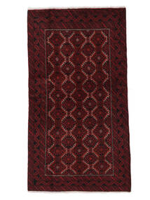 絨毯 ペルシャ バルーチ 104X189 ブラック/ダークレッド (ウール, ペルシャ/イラン)