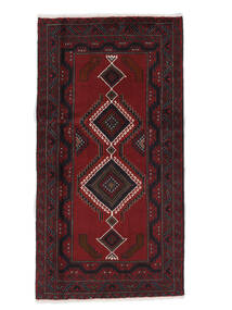  Persischer Belutsch Teppich 90X175 Schwarz/Dunkelrot (Wolle, Persien/Iran)