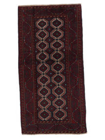 絨毯 バルーチ 100X195 ブラック (ウール, ペルシャ/イラン)