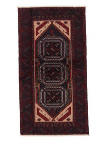  Persischer Belutsch Teppich 99X183 Schwarz (Wolle, Persien/Iran