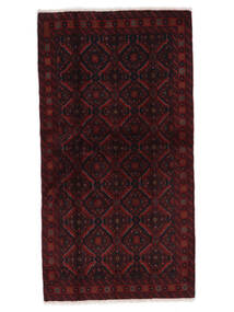 Belutsch Teppich 105X200 Schwarz (Wolle, Persien/Iran)
