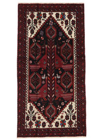  Persischer Belutsch Teppich 95X187 Schwarz/Dunkelrot (Wolle, Persien/Iran)