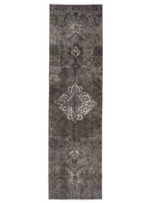 絨毯 カラード ヴィンテージ 83X314 廊下 カーペット ブラック/茶色 (ウール, ペルシャ/イラン)