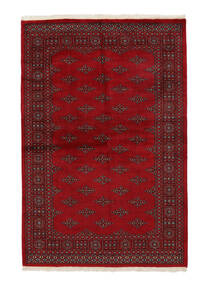 絨毯 オリエンタル パキスタン ブハラ 3Ply 139X208 ダークレッド/ブラック (ウール, パキスタン)