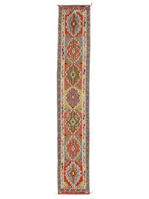  Kilim Afghan Old Style Rug 83X491 Wool Brown/Dark Red Small Carpetvista