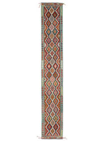  Kelim Afghan Old Style 78X505 Ullmatta Grön Liten Carpetvista
