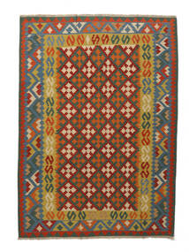  Kelim Teppich 207X288 Persischer Wollteppich Braun/Dunkelrot Carpetvista