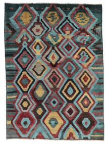 絨毯 Moroccan Berber - Afghanistan 172X236 ブラック/ダークレッド (ウール, アフガニスタン)