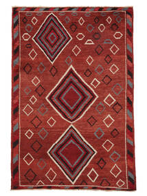  125X192 Moroccan Berber - Afghanistan Teppich Dunkelrot/Schwarz Afghanistan Carpetvista