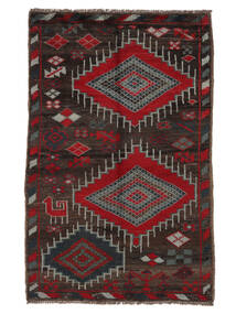 絨毯 Moroccan Berber - Afghanistan 94X146 ブラック/ダークレッド (ウール, アフガニスタン)