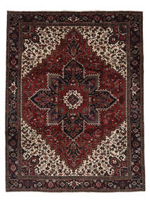 256X337 Dywan Orientalny Heriz Czarny/Ciemnoczerwony Duży (Wełna, Persja/Iran) Carpetvista