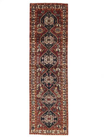 95X330 Dywan Orientalny Kaszkaj Chodnikowy Czarny/Ciemnoczerwony (Wełna, Persja/Iran) Carpetvista