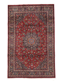 Orientalischer Maschad Teppich 198X308 Dunkelrot/Schwarz Wolle, Persien/Iran Carpetvista