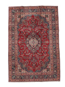  Orientalischer Maschad Teppich 196X294 Dunkelrot/Schwarz Wolle, Persien/Iran Carpetvista