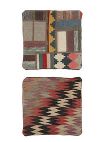 50X50 Tapete Patchwork Pillowcase - Iran Oriental Quadrado Castanho/Vermelho Escuro (Lã, Pérsia/Irão) Carpetvista