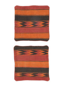 50X50 Χαλι Ανατολής Patchwork Pillowcase - Iran Τετράγωνο Σκούρο Κόκκινο/Μαύρα (Μαλλί, Περσικά/Ιρανικά) Carpetvista