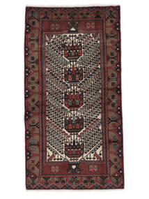  Hamadan Rug 100X190 Persian Wool Black/Dark Red Small Carpetvista