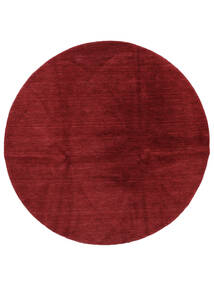  Handloom Rug Ø 200 Wool Dark Red/Black Carpetvista