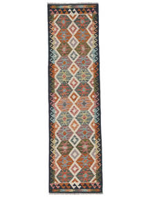 82X301 Tapis Kilim Afghan Old Style D'orient De Couloir Marron/Noir (Laine, Afghanistan) Carpetvista