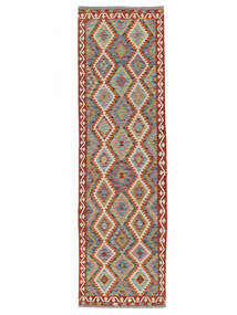 83X291 Tapis D'orient Kilim Afghan Old Style De Couloir Marron/Rouge Foncé (Laine, Afghanistan) Carpetvista