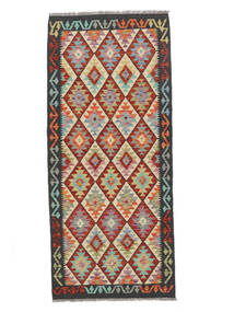  Orientalisk Kelim Afghan Old Style 82X188 Hallmatta Svart/Mörkröd Ull, Afghanistan Carpetvista