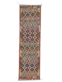 83X297 Kelim Afghan Old Style Teppe Orientalsk Løpere Mørk Rød/Brun (Ull, Afghanistan) Carpetvista