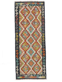 81X204 Tapete Kilim Afegão Old Style Oriental Passadeira Preto/Castanho (Lã, Afeganistão) Carpetvista