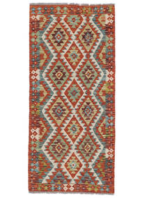 88X196 絨毯 キリム アフガン オールド スタイル オリエンタル 廊下 カーペット ダークレッド/ダークグリーン (ウール, アフガニスタン) Carpetvista