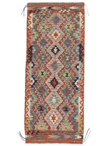 Tapis D'orient Kilim Afghan Old Style 78X190 De Couloir Rouge Foncé/Vert (Laine, Afghanistan)