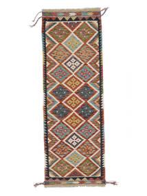 65X195 Tapis D'orient Kilim Afghan Old Style De Couloir Rouge Foncé/Marron (Laine, Afghanistan) Carpetvista