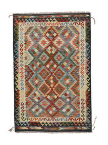 121X184 Kelim Afghan Old Style Matta Orientalisk Brun/Svart (Ull, Afghanistan) Carpetvista