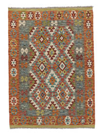  Kelim Afghan Old Style Matot 124X175 Villamatto Tummanpunainen/Tummankeltainen Pieni Matto Carpetvista