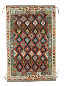 Kelim Afghan Old Style Teppe 122X185 Brun/Svart Ull, Afghanistan Carpetvista