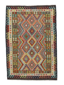  Oriental Kilim Afghan Old Style Rug 133X193 Dark Red/Black Wool, Afghanistan Carpetvista