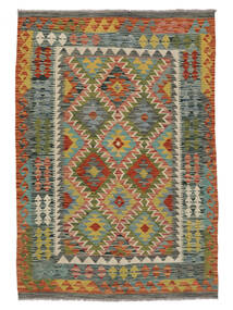  キリム アフガン オールド スタイル 絨毯 123X179 ウール 茶色/グリーン 小 Carpetvista