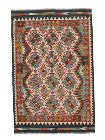 Kelim Afghan Old Style Matta 124X188 Mörkröd/Svart Ull, Afghanistan Carpetvista