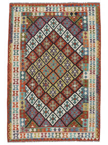 201X304 Kilim Afghan Old Style Rug Oriental Dark Red/Dark Green (Wool, Afghanistan) Carpetvista