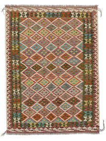 145X192 Tapis D'orient Kilim Afghan Old Style Marron/Noir (Laine, Afghanistan) Carpetvista